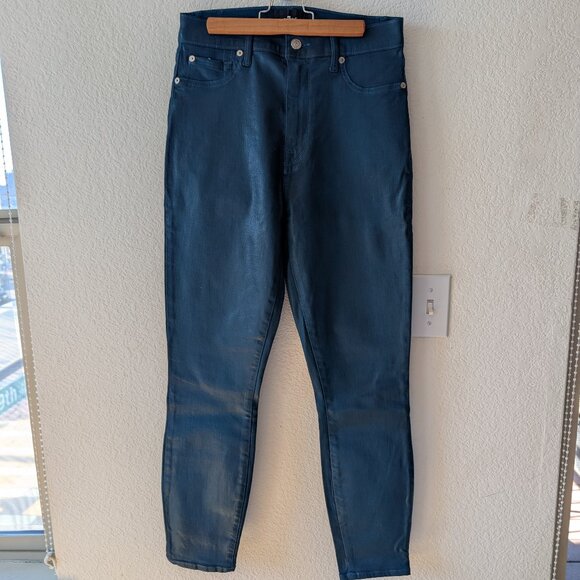 7 For All Mankind - Coated Faux Leather Ankle Skinny Jeans - Size 28 - Picture 3 of 3